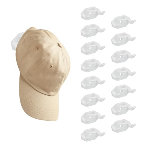 QUARKZMAN Cap Halterung Wand, 16 Stück Selbstklebend Cap Organizer,Schraubbefestigung Kappenhalter zur Wandmontage Huthalter für Baseballkappen, Schals, Handtücher, Aufbewahrungsregal, Weiß QUARKZMAN Cap Halterung Wand, 16 Stück Selbstklebend Cap Organizer,Schraubbefestigung Kappenhalter zur Wandmontage Huthalter für Baseballkappen, Schals, Handtücher, Aufbewahrungsregal, Weiß von QUARKZMAN