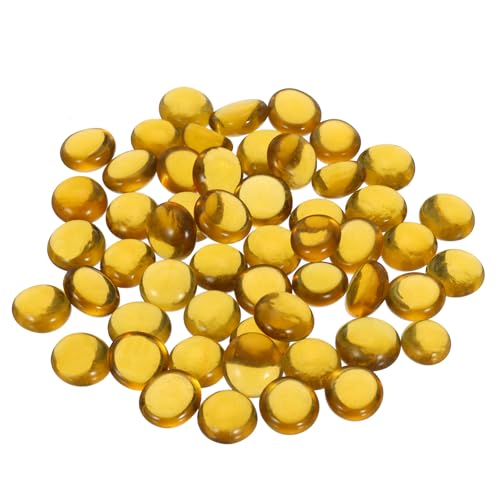QUARKZMAN Dekorative Flache Glas-Murmeln 12-14mm Felsenvasenfüller Perlen Kieselsteine Hellbernstein für Aquarium Tischschmuck, 100 Stück QUARKZMAN Dekorative Flache Glas-Murmeln 12-14mm Felsenvasenfüller Perlen Kieselsteine Hellbernstein für Aquarium Tischschmuck, 100 Stück von QUARKZMAN