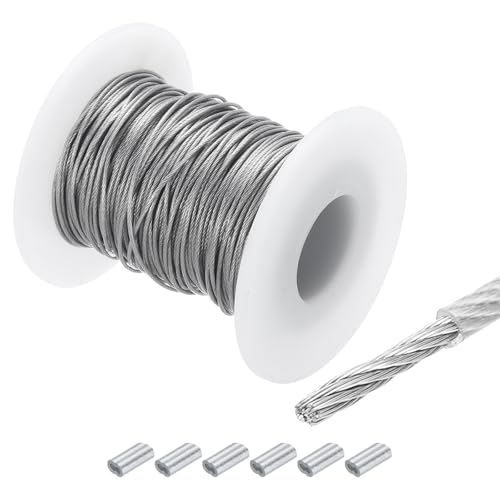 QUARKZMAN Drahtseil Edelstahl 30M x 1,5 mm Stahlseil PVC ummantelt mit 6 Aluminiumhülsen Sicherungsdraht Aufhängedraht Drahtkabel Wäscheleine für Bilder Outdoor Zaun Gardinen, Transparent QUARKZMAN Drahtseil Edelstahl 30M x 1,5 mm Stahlseil PVC ummantelt mit 6 Aluminiumhülsen Sicherungsdraht Aufhängedraht Drahtkabel Wäscheleine für Bilder Outdoor Zaun Gardinen, Transparent von QUARKZMAN