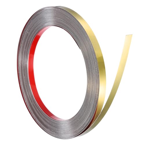 QUARKZMAN Edelstahl Wandleiste, 10m x 10mm Selbstklebende Metall Dekorleiste Für Decken Wandfliesen Spiegelrand, Spiegeld Gold QUARKZMAN Edelstahl Wandleiste, 10m x 10mm Selbstklebende Metall Dekorleiste Für Decken Wandfliesen Spiegelrand, Spiegeld Gold von QUARKZMAN