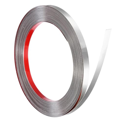 QUARKZMAN Edelstahl Wandleiste, 32,8 ft x 0,4 Zoll Peel and Stick Metall Dekorationsstreifen für Decke Wandfliesen Spiegelrand, Spiegelndes Silber QUARKZMAN Edelstahl Wandleiste, 32,8 ft x 0,4 Zoll Peel and Stick Metall Dekorationsstreifen für Decke Wandfliesen Spiegelrand, Spiegelndes Silber von QUARKZMAN