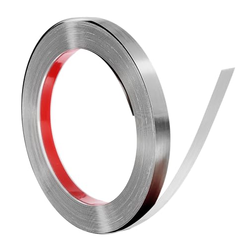 QUARKZMAN Edelstahl Wandleiste 32.8 ft x 0.6 Inch Abziehbare Metall Dekorationsleiste Für Decken Wandfliesen Spiegelrand Gebürstetes Silber QUARKZMAN Edelstahl Wandleiste 32.8 ft x 0.6 Inch Abziehbare Metall Dekorationsleiste Für Decken Wandfliesen Spiegelrand Gebürstetes Silber von QUARKZMAN