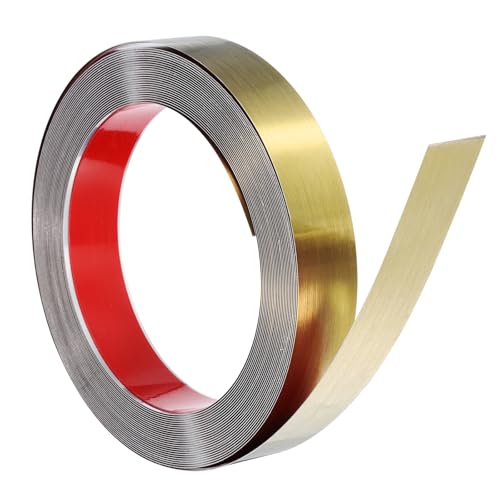 QUARKZMAN Edelstahl Wandleiste 32.8 ft x 1.2 Zoll Abzieh- Und Klebeband Metall Dekorstreifen Für Decken Wandfliesen Spiegelrand Gebürstetes Gold QUARKZMAN Edelstahl Wandleiste 32.8 ft x 1.2 Zoll Abzieh- Und Klebeband Metall Dekorstreifen Für Decken Wandfliesen Spiegelrand Gebürstetes Gold von QUARKZMAN
