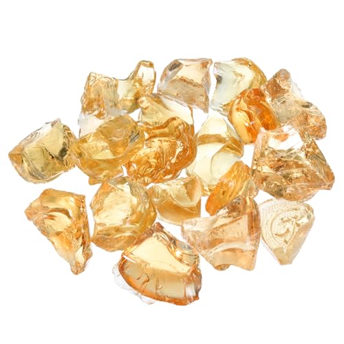 QUARKZMAN Feuer Glas für Feuerstelle 2-3cm(1/9") Hochglänzende Reflektierende Glas Steine für Natürliche oder Propan Kamine Sicher für Draußen und Drinnen Feuerstelle Glas Braun von QUARKZMAN