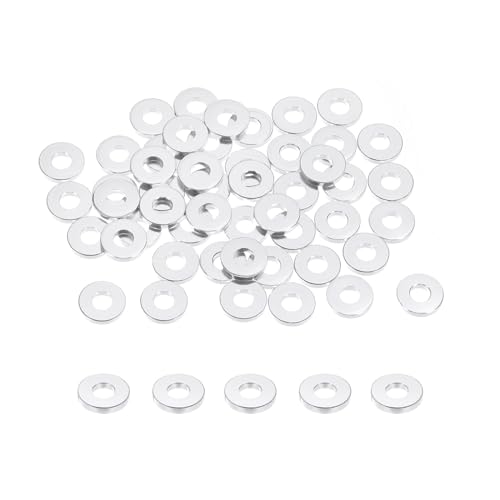 QUARKZMAN Flache Unterlegscheiben Aluminiumlegierung M5 Verdickte Unterlegscheibe für RC-Modellteile Silber 30 Stück von QUARKZMAN