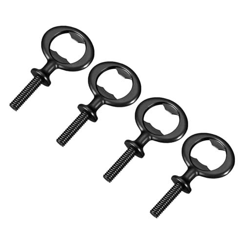 QUARKZMAN Flaschenöffner, 4 Stück 80mm - Schraubverschluss Bieröffner aus Zinklegierung, flache Einsätze Gewinde-Hardware für Hochzeit, Weinparty, DIY-Basteln und Handarbeit (Schwarz) von QUARKZMAN