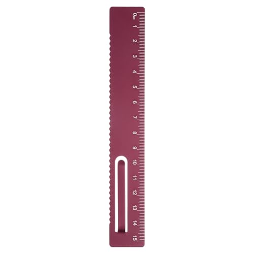 QUARKZMAN Gerader Lineal 15cm Metrisch Metall Aluminiumlegierung Mess-Lesezeichen Clip Lineal Skala Werkzeug zum Messen Studieren Lesen Klassenzimmer Büro, Dunkelrot QUARKZMAN Gerader Lineal 15cm Metrisch Metall Aluminiumlegierung Mess-Lesezeichen Clip Lineal Skala Werkzeug zum Messen Studieren Lesen Klassenzimmer Büro, Dunkelrot von QUARKZMAN