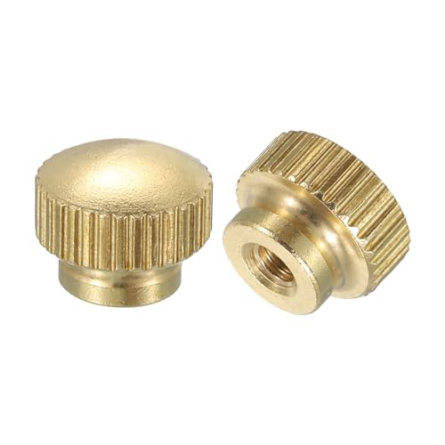 QUARKZMAN Gerändelte Daumenmuttern, 2 Stück M3 x D10mm x H8mm Messing Griffmuttern Rändelmuttern mit Hohem Kopf Befestigungselemente für 3D-Drucker-Teile Druckbett von QUARKZMAN