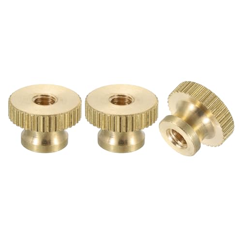 QUARKZMAN Gerändelte Daumenmuttern, 3 Stück M4 x D12mm x H8mm Messing Griffmuttern Rändelmuttern Durchgangsloch mit Hohem Kopf Befestigungselemente für 3D-Drucker Teile, Maschinenwerkzeuge QUARKZMAN Gerändelte Daumenmuttern, 3 Stück M4 x D12mm x H8mm Messing Griffmuttern Rändelmuttern Durchgangsloch mit Hohem Kopf Befestigungselemente für 3D-Drucker Teile, Maschinenwerkzeuge von QUARKZMAN