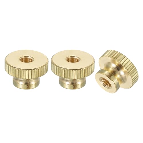 QUARKZMAN Gerändelte Daumenmuttern, 3 Stück M5 x D16mm x H10mm Messing Griffmuttern Rändelmuttern mit Hohem Kopf Befestigungselemente für 3D-Drucker Teile, Maschinenwerkzeuge von QUARKZMAN