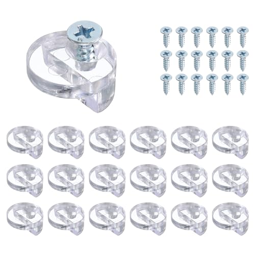 QUARKZMAN Glas Halteklammern Kit mit Schraube 0.51 x 0.12" Glasplatte Befestigung Klemme für Fixierung Kleiderschränke Schränke Spiegel Klar 40Stk von QUARKZMAN