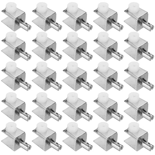 QUARKZMAN Glasregal Halterung Pflöcke 50Stk Zinklegierung Einstellbar Glas Klammern mit Pin Wand Montierte Regalständer Stützen für 3-8mm Hartglas von QUARKZMAN