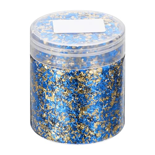 QUARKZMAN Goldfolienflocken für Harz, 3g Metallfolienflocken, Imitationsgoldfolienflocken für Nagelkunst, Harzkunst, Basteln, Malen, Kerzen- und Schmuckherstellung, Blau Gold QUARKZMAN Goldfolienflocken für Harz, 3g Metallfolienflocken, Imitationsgoldfolienflocken für Nagelkunst, Harzkunst, Basteln, Malen, Kerzen- und Schmuckherstellung, Blau Gold von QUARKZMAN