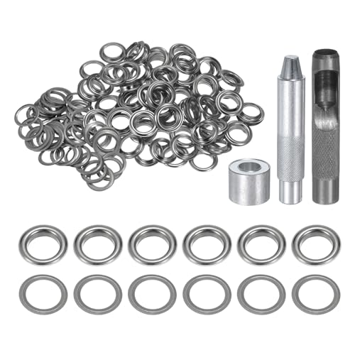 QUARKZMAN Grommet Werkzeug Kit, 100 Pcs 14mm Ösen mit 2 Ösenzange & 1 Scheiben Set, Metallösen Kupfer Tülle Stanzwerkzeug für Stoff Planen Leder Gewebe Vorhang Poolabdeckung, Hellschwarz QUARKZMAN Grommet Werkzeug Kit, 100 Pcs 14mm Ösen mit 2 Ösenzange & 1 Scheiben Set, Metallösen Kupfer Tülle Stanzwerkzeug für Stoff Planen Leder Gewebe Vorhang Poolabdeckung, Hellschwarz von QUARKZMAN