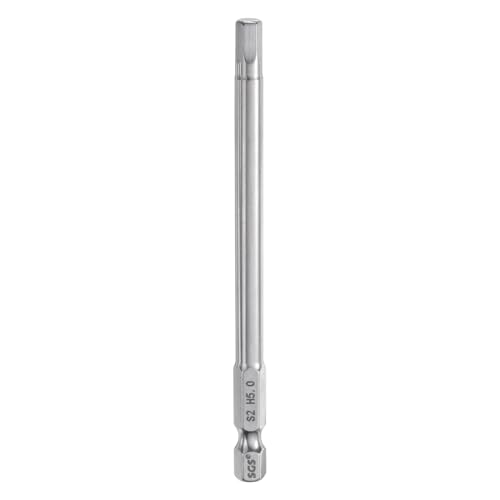 QUARKZMAN 5mm(H5,0) Innensechskant Bit Set, Metrisch 100mm Lang 1/4" Sechskant-Schaft Magnetische S2 Stahl Schraubendreher Bits Sechskant Bohrer für Akkuschrauber Werkzeug von QUARKZMAN