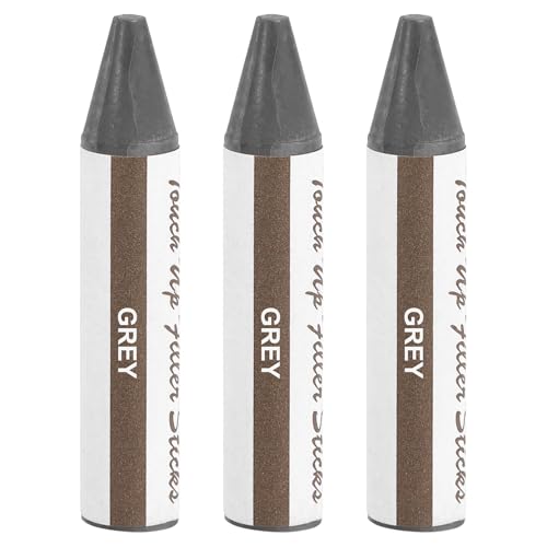 QUARKZMAN Holz Füller Stick 3Stk Wachs Stöcke Holz Ausbesserungs Marker Möbel Buntstifte für Kratzer Löcher Risse Tische Schreibtische Holz Böden Reparatur Abdeckhauben Grau von QUARKZMAN