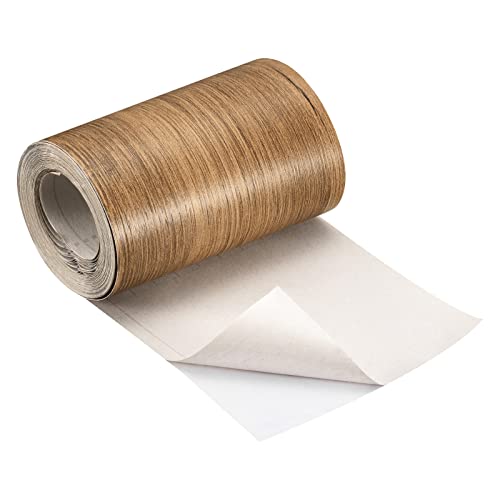 QUARKZMAN Holzkorn Bänder 4.72" x16Ft Wand Papier Grenze Aufkleber Selbstklebend Holzkorn Reparatur Patch mit Abstreifer für Wand Ecke Tisch Tür Sofa Möbel Haus Dekor (Braun) von QUARKZMAN