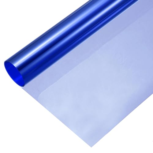QUARKZMAN Irideszierende Fensterfolie, 30cm x 100cm Irideszierende holographische PVC-Folie Dichroic-Folie Transparente Vinylpapierrolle für DIY-Bastelarbeiten Geschenkverpackung Blau von QUARKZMAN