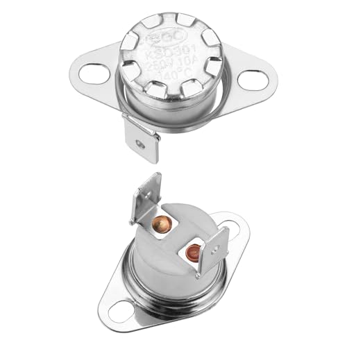 QUARKZMAN 2 Stück KSD301 Thermoschalter 140°C Normalerweise Geschlossen 250V 10A Thermostat Snap-Disc Temperaturschalter für Mikrowellen, Backöfen, Kaffeemaschinen, Keramikmaterial von QUARKZMAN
