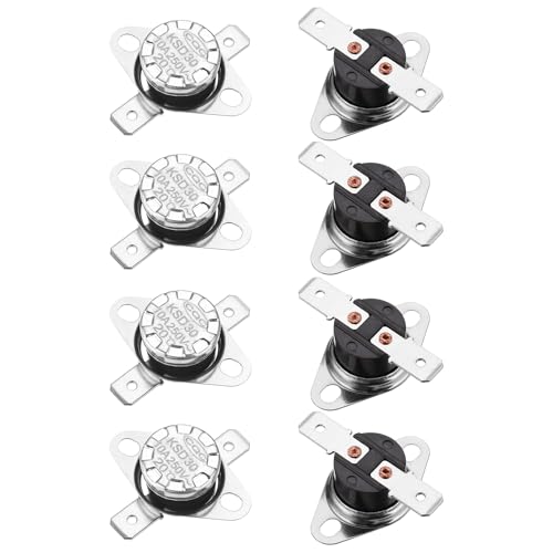QUARKZMAN 8 Stück KSD301 Thermoschalter 20°C Normalerweise Geschlossen 250V 10A Thermostat Snap-Disc Temperaturschalter für Mikrowellen, Backöfen, Kaffeemaschinen, Bakelit-Material von QUARKZMAN