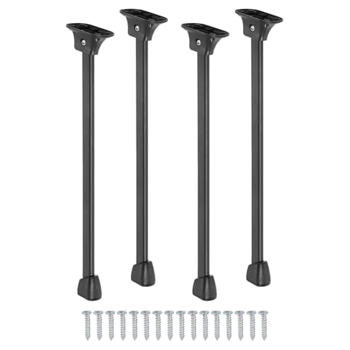 QUARKZMAN Klappbare Tischbeine, 4 Stück 35cm (13,8") Metall Klappbare Tischmöbelbeine Laptop Schreibtischbeine Ersatzbeine für Schrank Sofa Stuhl Bett, Schwarz von QUARKZMAN