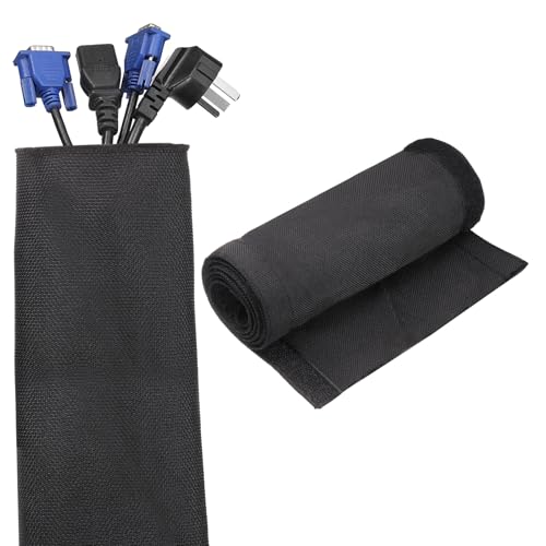 QUARKZMAN Klett- und Schlaufenkabelmanagement-Hülse, 6,6ft x 2 Zoll Flexible Kabelummantelung Kabelverstecker, Kabelorganisator und Kabelschutz für Schreibtisch TV Computer, Schwarz QUARKZMAN Klett- und Schlaufenkabelmanagement-Hülse, 6,6ft x 2 Zoll Flexible Kabelummantelung Kabelverstecker, Kabelorganisator und Kabelschutz für Schreibtisch TV Computer, Schwarz von QUARKZMAN