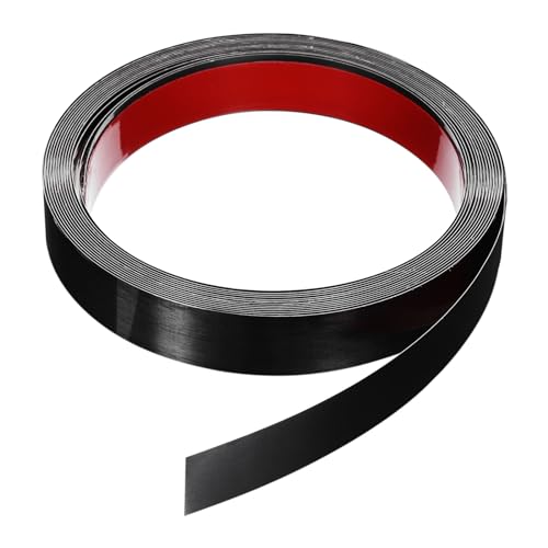 QUARKZMAN M x 2.5 Cm Wand Zierleiste Abziehbare und Klebe Leiste Rahmen Selbstklebend Edelstahl Gebürstetes Finish Metall Streifen Zierleiste für Wand Decke Schrank Fliesen Kante Schwarz von QUARKZMAN