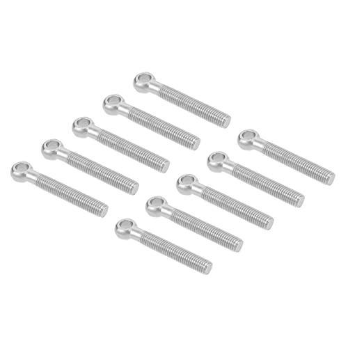 QUARKZMAN M12 X80mm Ringschraube Takelage x 10Pcs 304 Edelstahl für Ventile Rohre [Silberton] von QUARKZMAN