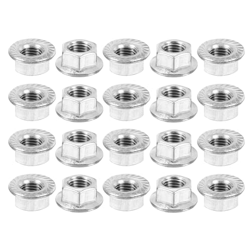 QUARKZMAN M12x1,5mm Sechskant-Sicherungsmuttern mit geriffelter Flansch, 20 Stück, aus nicht rutschendem metrischem Edelstahl 304, Vollgewinde, helle Oberfläche, silberfarben QUARKZMAN M12x1,5mm Sechskant-Sicherungsmuttern mit geriffelter Flansch, 20 Stück, aus nicht rutschendem metrischem Edelstahl 304, Vollgewinde, helle Oberfläche, silberfarben von QUARKZMAN