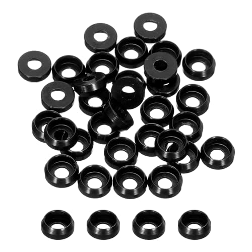QUARKZMAN M2 Kegelbecher Senkscheiben, Lochdurchmesser 2mm/0,08" Aluminium-Dichtungen Becherscheiben Dichtung für Schraube RC/FPV/PC/Drone/Mechanische, Packung mit 30 (Schwarz) von QUARKZMAN