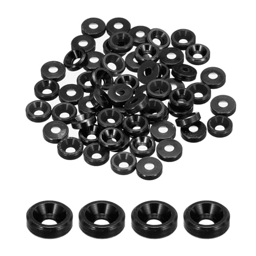 QUARKZMAN M2 Kegelbecher Senkscheiben, eloxierte Aluminiumdichtungen für Schrauben RC/FPV/PC/Drone/Mechanische Zubehörteile Modellteile, Packung mit 60 Stück (Schwarz) von QUARKZMAN