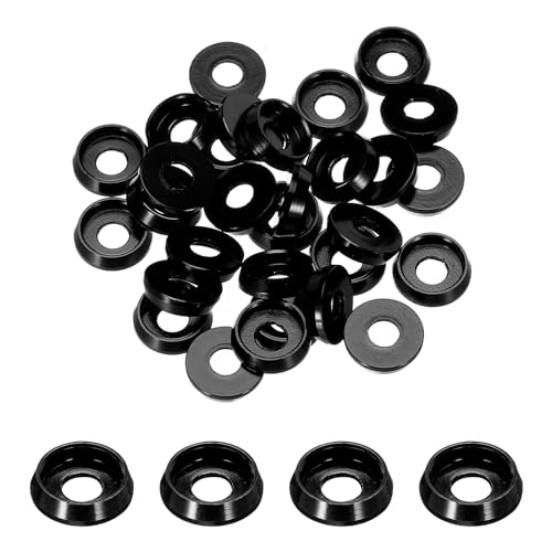 QUARKZMAN M3 Kegelbecher Senkscheiben, Lochdurchmesser 3mm/0,12" Aluminium-Dichtungen Becherscheiben Dichtung für Schraube RC/FPV/PC/Drone/Mechanische, Packung mit 30 (Schwarz) von QUARKZMAN