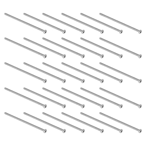 QUARKZMAN M3 Pfanne Kreuzschlitz Schraube Kreuzkopf x 60Stk Befestigungsmittel Schrauben 304 Edelstahl für Präzisions- und Industriemaschinen, Silberton 70mm Länge von QUARKZMAN