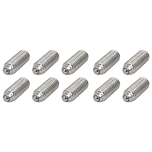 QUARKZMAN M3x8mm Feder Sechskant Steckdose Kugelspitze Griff Set Schrauben x 10Stk 304 Edelstahl für Verschiedene Mechanische Geräte [Silber Ton] von QUARKZMAN
