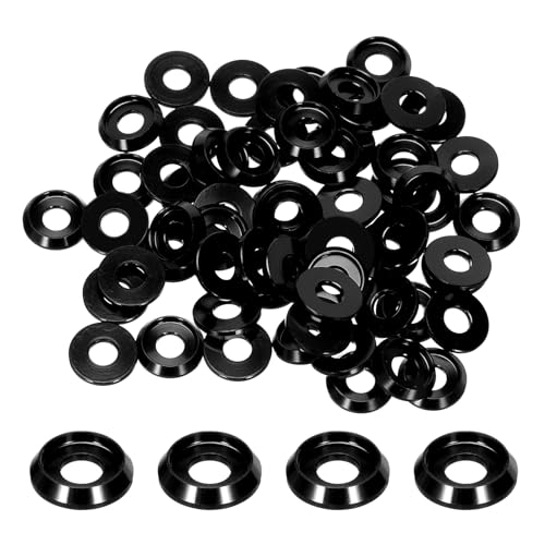 QUARKZMAN M4 Kegelbecher Senkscheiben, Lochdurchmesser 4mm/0,16" Aluminium-Dichtungen Becherscheibe Dichtung für Schraube RC/FPV/PC/Drone/Mechanische, Packung mit 30 (Schwarz) von QUARKZMAN