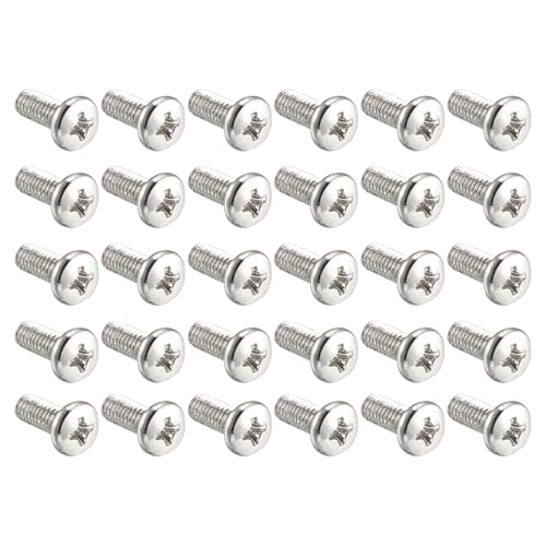 QUARKZMAN M4 Pfanne Schraube Kreuzkopf Kreuzschlitz x 60Stk Befestigungsmittel Schrauben 304 Edelstahl für Industriemaschinen Präzision, Silberton 10mm Länge von QUARKZMAN