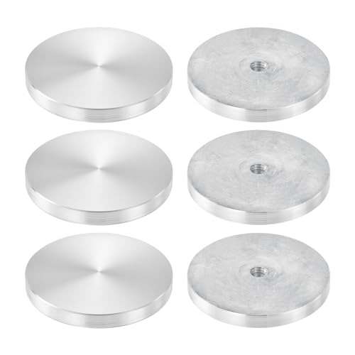 QUARKZMAN M8 Gewinde 60mm Durchmesser Runde Form Aluminium Scheibe Hardware 6 Stück, Aluminium Kreis Scheibe Glasplatte Adapter für Glastisch, Silber QUARKZMAN M8 Gewinde 60mm Durchmesser Runde Form Aluminium Scheibe Hardware 6 Stück, Aluminium Kreis Scheibe Glasplatte Adapter für Glastisch, Silber von QUARKZMAN