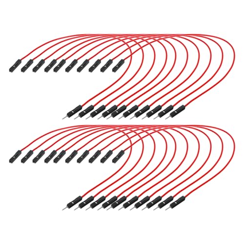 QUARKZMAN Männlich zu weiblich 1Pin Breadboard Jumper Wire Ribbon Kabel 20cm lang, Elektronik Breadboard Ribbon Kabel für Breadboard Elektronikprojekte, Packung mit 20, Rot QUARKZMAN Männlich zu weiblich 1Pin Breadboard Jumper Wire Ribbon Kabel 20cm lang, Elektronik Breadboard Ribbon Kabel für Breadboard Elektronikprojekte, Packung mit 20, Rot von QUARKZMAN