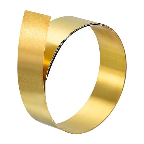 QUARKZMAN Messingblech 1000 x 25 x 0,3 mm Messingstreifen H62 Messingblechrolle Metallplatte Golden Messing Dünnes Blech Messingplatten Messingfolie für DIY Schneiden Handwerk Machen von QUARKZMAN
