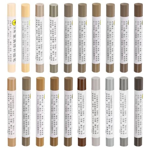 QUARKZMAN Möbel Reparatur Wachs Buntstifte Set 20Stk - Holz Spachtel Stick Ausbessern Möbel Markierer - für Kratzer Löcher Tische Schreibtische Holz Laminat Beläge Technik Holz Serie von QUARKZMAN