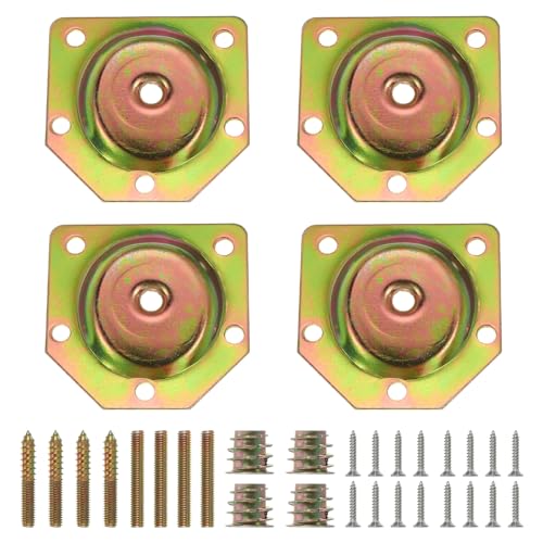 QUARKZMAN Möbelfuß Montageplatten Sets 5/16" (M8) Befestigungsplatten mit Hanger Bolts & Schrauben 4 Sets Möbelfuß Reparatur Sets für Sofa Couch Stuhlbeine von QUARKZMAN