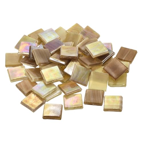 QUARKZMAN Mosaikfliesen, Glasmosaik Mosaiksteine zum Basteln Mini Mosaikfliese DIY Hobbys Handgemachter Kristall Freier Handwerksmaterial Kreativität (Braun Packung mit 50) von QUARKZMAN