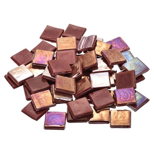 QUARKZMAN Mosaikfliesen, Glasmosaik Mosaiksteine zum Basteln Mini Mosaikfliese DIY Hobbys Handgemachter Kristall Freier Handwerksmaterial Kreativität (Dunkelrot Packung mit 100) von QUARKZMAN
