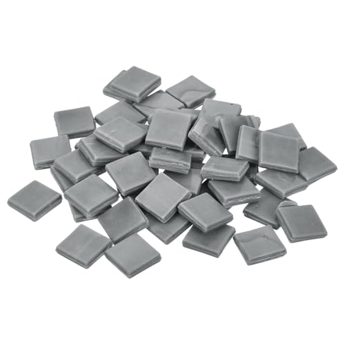 QUARKZMAN Mosaikfliesen, Glasmosaik Mosaiksteine zum Basteln Mini Mosaikfliese DIY Hobbys Handgemachter Kristall Freier Handwerksmaterial Kreativität (Grau Packung mit 100) von QUARKZMAN