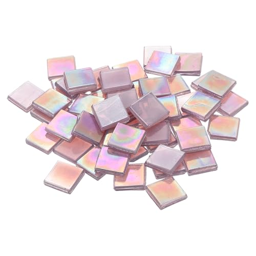 QUARKZMAN Mosaikfliesen, Glasmosaik Mosaiksteine zum Basteln Mini Mosaikfliese DIY Hobbys Handgemachter Kristall Freier Handwerksmaterial Kreativität (Lichttraubenlila Packung mit 50) von QUARKZMAN