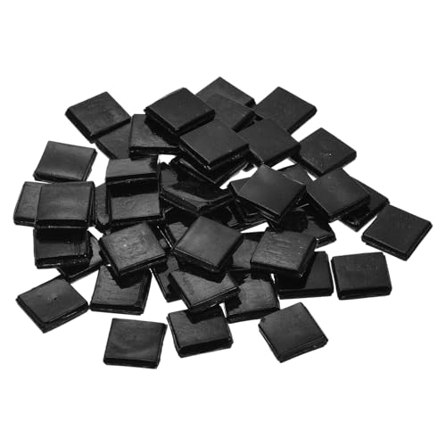 QUARKZMAN Mosaikfliesen, Glasmosaik Mosaiksteine zum Basteln Mini Mosaikfliese DIY Hobbys Handgemachter Kristall Freier Handwerksmaterial Kreativität (Schwarz Packung mit 50) von QUARKZMAN