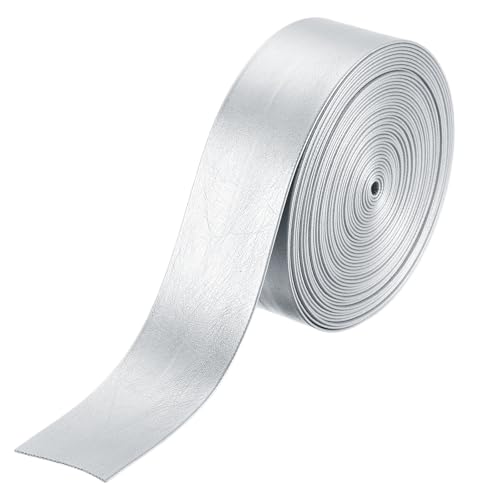 QUARKZMAN PU Lederriemen, 25mm*5m Lederband flach Lederbesatzband Umklappbare Lederstreifen Kunstleder Zum Selbernähen Basteln Handtaschen Schulranzen Rucksäcke - Silber QUARKZMAN PU Lederriemen, 25mm*5m Lederband flach Lederbesatzband Umklappbare Lederstreifen Kunstleder Zum Selbernähen Basteln Handtaschen Schulranzen Rucksäcke - Silber von QUARKZMAN