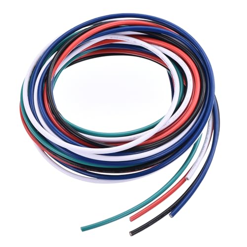 QUARKZMAN 16 AWG 1.3mm² Flexibel PVC Elektronik Kabel 1.5m, 2.5mm OD Verzinnter Kupferdraht für RC-Flugzeuge, Lastwagen, Auto, DIY Batterieklemmenkabel (5 Farben） von QUARKZMAN