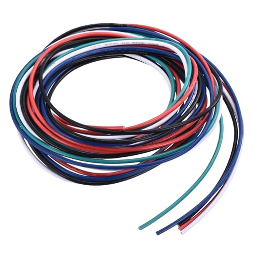 QUARKZMAN 18 AWG 0.75mm² Flexibel PVC Elektronik Kabel 1.5m, 2mm OD Verzinnter Kupferdraht für RC-Flugzeuge, Lastwagen, Auto, DIY Batterieklemmenkabel (5 Farben） von QUARKZMAN