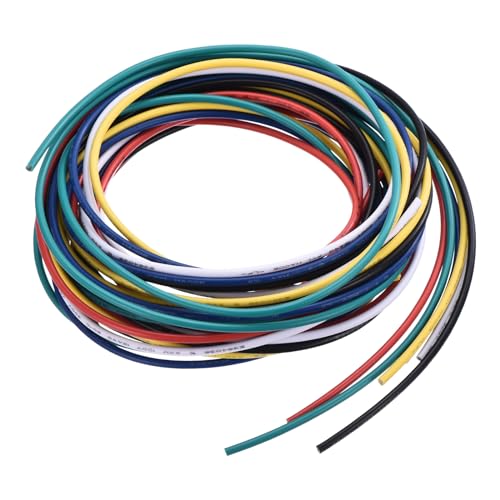 QUARKZMAN 18 AWG 0.75mm² Flexibel PVC Elektronik Kabel 1.5m, 2mm OD Verzinnter Kupferdraht für RC-Flugzeuge, Lastwagen, Auto, DIY Batterieklemmenkabel (6 Farben） von QUARKZMAN